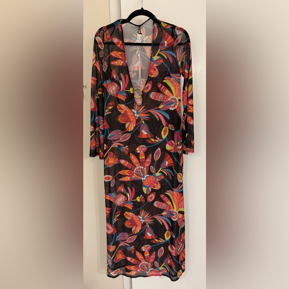 Trina Turk Sheer Maxi swimsuit coverup, size small